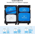 G4Free 6 Set Compression Packing Cubes, 3 sizes Travel Packing Organizers for Suitcases, Expandable Luggage Suitcase Storage 