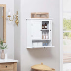 Spirich Bathroom Cabinet Wall Mounted, Small Bathroom Wall Cabinet Over Toilet, Medicine Cabinet Organizer with Doors and Adj