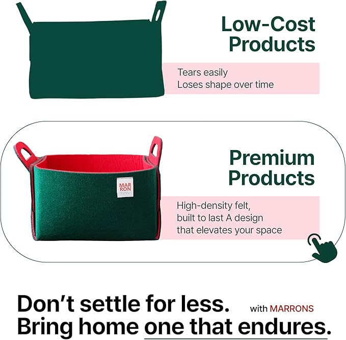 Collapsible Felt Storage Bin (DEEPGREENRED, MEDIUM)