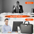 Fireproof Document File Organizer Bag, Black 5200°F Portable File Organizer Handbag With Lock,Hard Case Fireproof Waterproof 