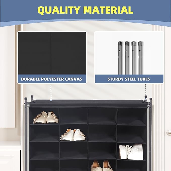 STORAGE MANIAC Stackable Shoe Cubby Organizer, Free Standing Shoe Cube Rack for Entryway, Bedroom, Apartment, Closet, 20-Cube