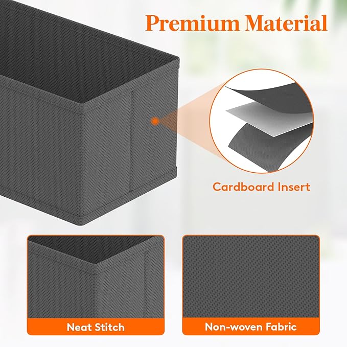 Lifewit 16 Pack Drawer Organizer, Dresser Underwear Drawer Organizer Bins, Foldable Fabric Closet Organizers, Storage Drawer 