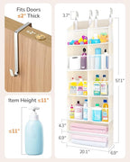 ULG Over the Door Organizer, 5-Tier Extra Large Hanging Storage with 10 Mesh Pockets, 100 lbs Capacity, Heavy Duty Door Organ