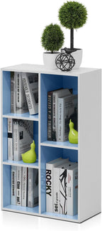Furinno LUDER Book Shelf, 5-Cube Bookshelf, Reversible Bookcase, 9.4 x 19.5 x 31.5, Easy Assembly, for Living Room, Bedroom, 