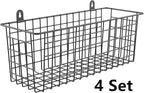 MaraFansie Extra Large Hanging Wall Basket 4-Pack Wall Mounted Wire Basket Cabinet Storage Bin Organizer Wall Shelves Farmhou