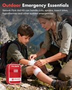 Senvok 121 Pcs First Aid Kit for Car, Home & Travel - Emergency Survival Kit with Zip Stitch Wound Closure and Molle Pack Poc