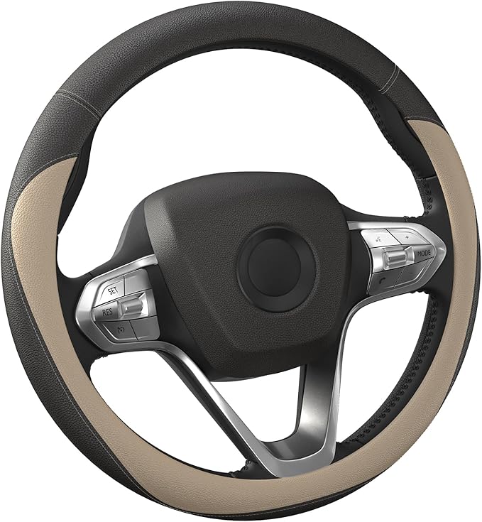 HOTOR Car Steering Wheel Cover - Universal Car Accessory for Diverse Cars, Durable Leather Cover with Anti-Slip Lining, for S