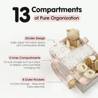 PeraBella Baby Diaper Caddy Organizer, XL Baby Basket Shower Gift Caddy, Portable Felt Changing Table Basket, Nursery Storage
