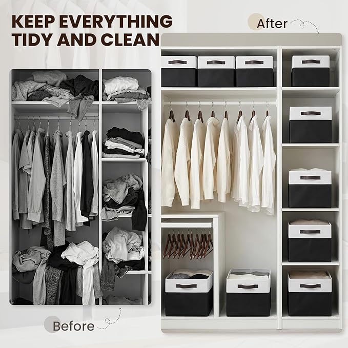 Criusia 6 Pack Closet Organizers and Storage Bins, Cute Dorm Room Essentials for Clothes Beddings Bags, Under Bed Storage Con