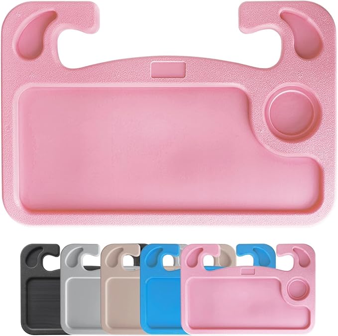 Steering Wheel Tray for Laptop & Food Universal Car Trays Accessories Steering Wheel Desk Car Travel Mount Car Food Tray for Eating - Pink