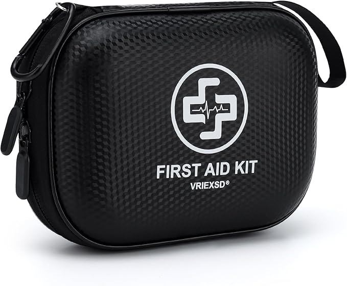 Mini First Aid Kit - 150 Piece Small Waterproof Hard Shell Medical Kit for Home, Car, Travel, Camping, Truck, Hiking, Sports,