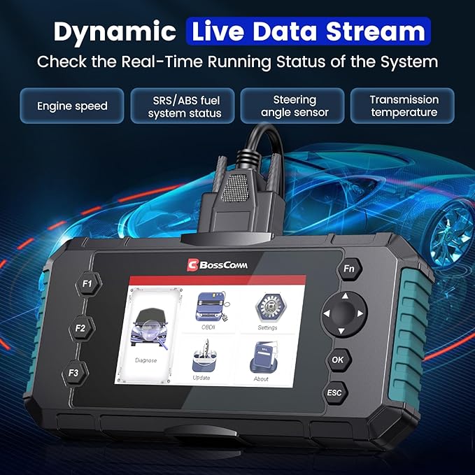2026 BOSSCOMM IFIX435 All Systems OBD2 Scanner Diagnostic Tool,ABS SRS(Airbag) Transmission Engine Code Reader Diagnostic