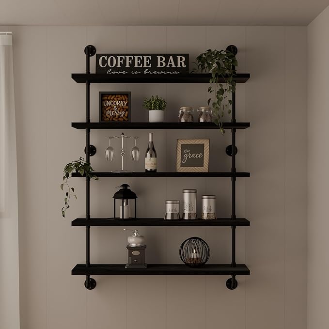 Floating Shelves for Wall Living Room Shelves Bookshelf Industrial Pipe Shelving Shelf Real Wood Planks 36 inch Rustic Wall S