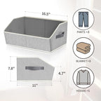 Homsorout Trapezoid Closet Shelf Organizer - Large Baskets for Organizing, Fabric Storage Box for Shelves, Cube Storage Bins 
