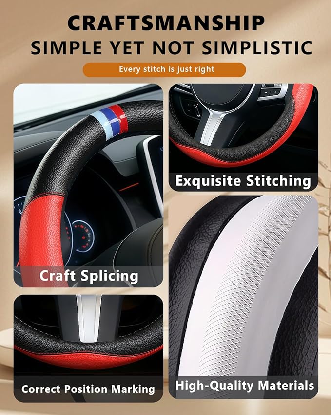 Customized Auto Car Steering Wheel Cover for BMW X1,X2,X3,X4,X5,X6,X7,i3,i4,i5,i8 535i 740Li 335i M3 M4 M5 Z1 Z3 Z4 Z5 Mini (