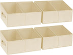 DIMJ Trapezoid Storage Bins for clothes - 4 Packs Closet Organizers and Storage Baskets, Foldable Closet Baskets with Handles
