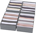 4 Packs T-shirt Drawer Organizers for Clothing,8 Grids Compartment Wardrobe Storage Box, Washable Clothes Organizer for Folde