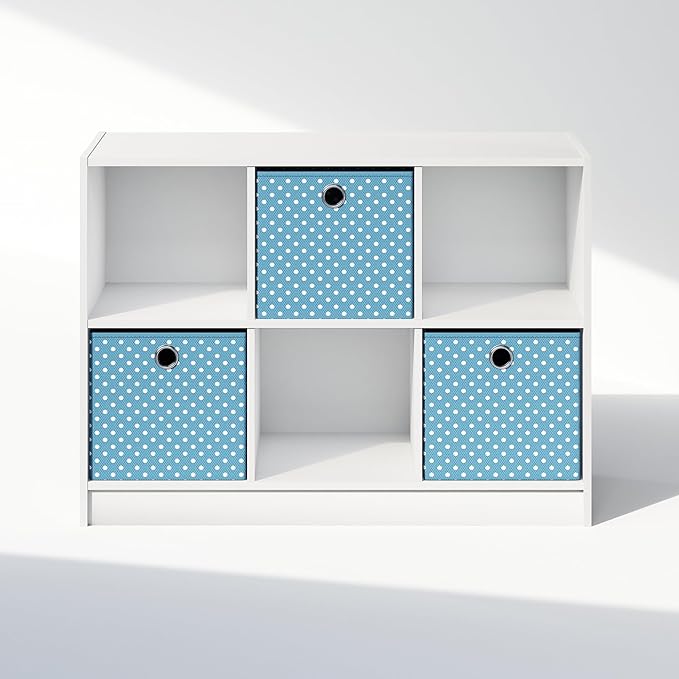 Furinno Cubic Closet Organizers and Storage, 6-Cube Closet Organizer with Bins, Open Shelf Storage, for Wardrobe, Bedroom, Li