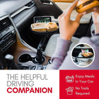 Macally Cup Holder Tray for Car - Adjustable Car Tray Table - Perfect Car Food Tray for Eating with Phone Slot and Swivel Arm - Car Organizer