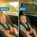 Enovoe Car Window Shade for Baby - (4 Pack) - XL - 25" x 16" - Cling Car Sun Shade for Windows - Sun, Glare and UV Rays Protection for Your Child