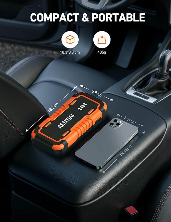 AstroAI P10 Car Battery Jump Starter, 5000A Portable Jump Starter Battery Pack for Up to 10L Gas & 8L Diesel Engines, 12V