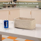 OIASKET 4 Pack Small Storage Shelf Baskets for Organizing, Mini Woven Rope Storage Bins for Towels, Cute Decorative Closet Or