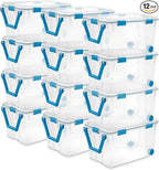 STERILITE 120 QT. Plastic Storage Container with Gasket Latch LID in Clear, 12-Pack