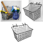 LIGHT DUST 3-Pack Pegboard Baskets with Hooks, Wall Organizer Hooks Assortment, Workbench Storage System for Hardware, Attach
