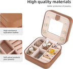 KElofoN Travel jewelry case Travel jewelry box Travel Jewelry Organizer Small Jewelry Organizer Box for Girls Women with Mirr