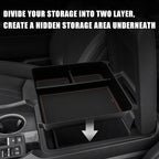 Muslogy Center Console Organizer Compatible with Honda Pilot 2023 2024 2025 2026, 2024-2026 Ridgeline/Passport Center Console Storage Box Divider Inserts Interior Accessories ABS Material(Brown)