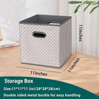 Fabric storage bins Cubes, Fabric Cube Organizer with Handle, Foldable Cube Bins for Cloth or Accessary Storage, 11x11x11, Se