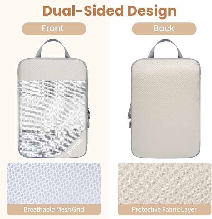 Compression Packing Cubes for Travel, Lightweight Vacation Travel Essentials, Travel Accessories for Suitcase Organizer Bags 