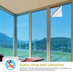 WPCTEV Window Privacy Film One Way Daytime Mirror Tint Treatments UV Heat Control Vinyl Stickers Sun Block Glass Paper Door Covering Reflective (Light Blue Silver, 17.5 Inch x 16.4 Feet)