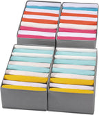 4 Packs T-shirt Drawer Organizers for Clothing,10 Grids Compartment Wardrobe Storage Box, Clothes Organizer for Folded Clothe