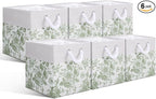 LemonRoad 6 Pcs Sage Green Cube Storage Bins 11.22 Inch Square Storage Basket with Handle Preppy Girl Organizer Basket Collap
