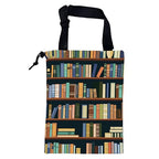 Car Trash Bag Books on Shelves Leak-Proof Car Garbage Bag with Drawstring Foldable Canvas Trash Bin with Adjustable Buckle for Car Accessories