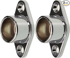trust4care Heavy Tension Chrome Closet Rod Holders & Shower Curtain Rod Brackets (Adjustable 1"/1.5" Rods) – Deep 0.75" Pole 