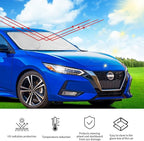 Custom Fit Nissan Murano 2015 2016-2022 2023 2024 2025 Windshield Sun Shade for Murano Front Window Sunshade 240T Upgrade Foldable Cover Sun Visor Shield Protector Blocks UV Rays Car Accessories