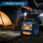 Car Jump Starter with Air Compressor, 2200A Battery Jumper Starter Portable with 260 PSI Tire Inflator, 12V Jump Box