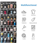 SAVERHO 35 Pockets Over the Door Shoe Organizer, Hanging Shoe Organizer for Door with 35 Mesh Pockets Large Capacity Shoe Han