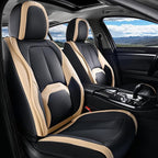 Coverado Seat Covers, Premium Nappa Leather Car Seat Covers Front Seats, Waterproof Car Seat Protector with Lumbar Support, F