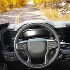 Carbon Fiber Steering Wheel Trim Cover Frame Decoration Interior Accessories Compatible with Chevrolet Silverado 2019-2023,for Chevrolet Tahoe 2021-2023,for Suburban SUV 2020-2023
