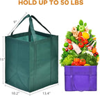 JERIA 24-Pack Reusable Grocery Bags，Large Washable Foldable Shopping Bags，Heavy Duty Tote Bags with Reinforced Handles