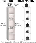 Cube Bookshelf, 5 Cube Storage Organizer, Freestanding 5 Tier Open Display Shelf with Eco-Friendly Melamine Surface for Home 
