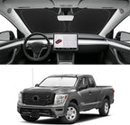 Custom Fit Windshield Sun Shade for Nissan Titan 2017-2024, Blocks UV & Heat, Front Window Sunshade Accessories, Easy Fold & Store Keep Your Car Cooler