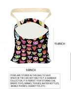 Car Garbage Can, Hanging Trash Can for Vehicle, Cute Back Seat Organizer with Colorful Owls