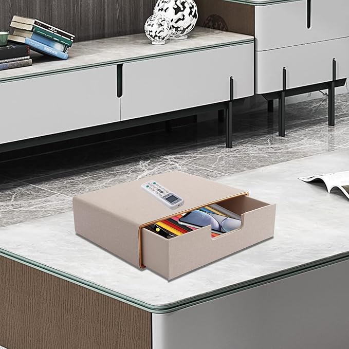Stackable Drawer Organizer PU Leather Classic Handmade,Organize Home Office Desk Accessories and Sort Letter-Size Paper/a4 Do