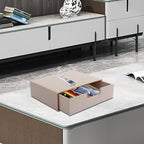 Stackable Drawer Organizer PU Leather Classic Handmade,Organize Home Office Desk Accessories and Sort Letter-Size Paper/a4 Do