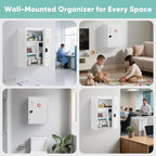 POKIPO Wall Mount Locking Medicine Cabinet, Empty Metal Medicine Storage Box with All-Metal Digit Lock, Bathroom Cabinet Orga