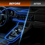 Interior Car LED Strip Lights, RGB 6-in-1 16 Million Colors Ambient Lighting Kit with 390 inches Fiber Optic Wireless APP & Remote Control Music Sync